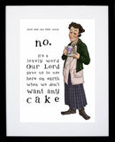Father Ted - Mrs Doyle - No Is A Lovely Word Black Frame