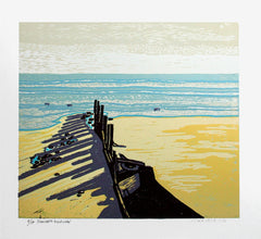 Linocut Print - Co Down Newcastle Breakwater Unframed