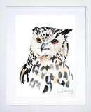 Animals Bird - Night Owl White Frame