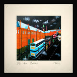 On The Buses - Night Time Framed 15 x 15