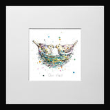 Print Open Edition Animals - Our Nest-12 x 12-Small Flat Black Frame