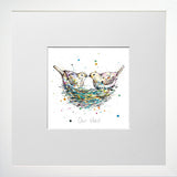 Print Open Edition Animals - Our Nest-12 x 12-Small Flat White Frame