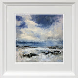 Print - Passing Clouds, Strangford Lough Chunky White Frame
