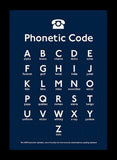 Phonetic Code Alphabet Framed 42x59.5