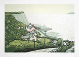 Linocut Print - Co Antrim Portbradden White Park Bay Unframed
