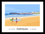 Co Antrim - Portrush West Strand-40 x 30-Black Box Frame (No Mount)