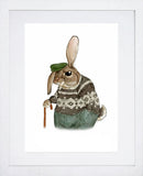 Animals - Hare  Frame White 
