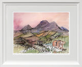 Print - Red Barns, Slieve Binnian Chunky White Frame
