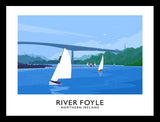 Co Derry - River Foyle-40 x 30-Black Box Frame (No Mount)