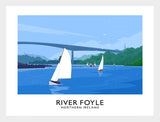Co Derry - River Foyle-40 x 30-White Box Frame (No Mount)
