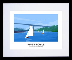 Co Derry - River Foyle-40 x 30-Black Box Frame (With Mount)