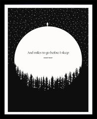 Robert Frost - And Miles To Go Before I Sleep Black Box Frame