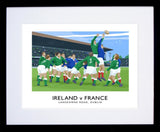 Rugby - Ireland v France-40 x 30-Black Box Frame (With Mount)