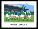 Rugby - Ireland v France-40 x 30-Black Box Frame (No Mount)