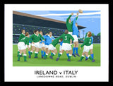 Rugby - Ireland v Italy-40 x 30-Black Box Frame (No Mount)