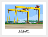 Belfast - Samson And Goliath-40 x 30-White Box Frame (No Mount)