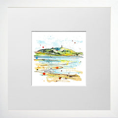 Print Open Edition Landscape - Scrabo From the Lough-12 x 12-Small Flat White Frame