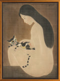 Seated With Cat Framed