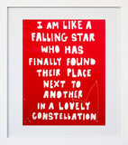 I Am Like A Falling Star White Frame