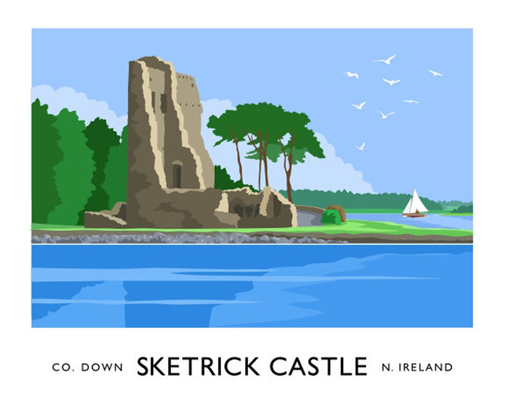Co Down - Sketrick Castle Unframed 40x30