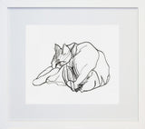 Sleeping Cat I White Frame
