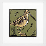 Lino Print - Snipe White Frame