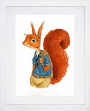 Animals - Squirrel  Frame White 