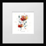 Print Open Edition Florals - Sunburst-12 x 12-Small Flat Black Frame
