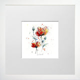 Print Open Edition Florals - Sunburst-12 x 12-Small Flat White Frame