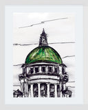 Sketchbook on Paper - The Dome City Hall Belfast White Frame