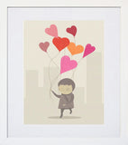 The Love Balloons White Frame