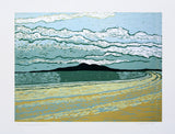 Linocut Print - Co Down The Mournes From Minerstown Unframed