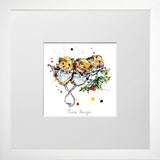 Print Open Edition Animals- Three Amigos-12 x 12-Small Flat White Frame