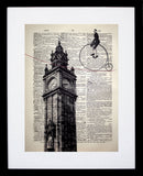 Tightrope Walker Over The Albert Clock Black Frame
