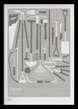 Nature - Tools in the Garden Shed in Putty Black frame