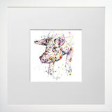 Print Open Edition Animals - Truffles-12 x 12-Small Flat White Frame