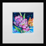Print Open Edition Floral - Understanding-12 x 12-Small Flat Black Frame