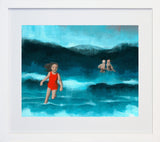 Waves White Frame