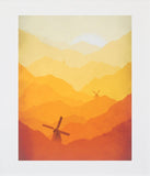 Windmills in Orange Unframed