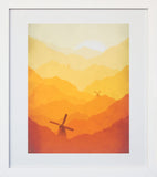 Windmills in Orange White Frame