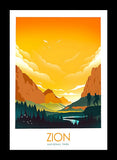 National Park - Zion (Yellow) Framed